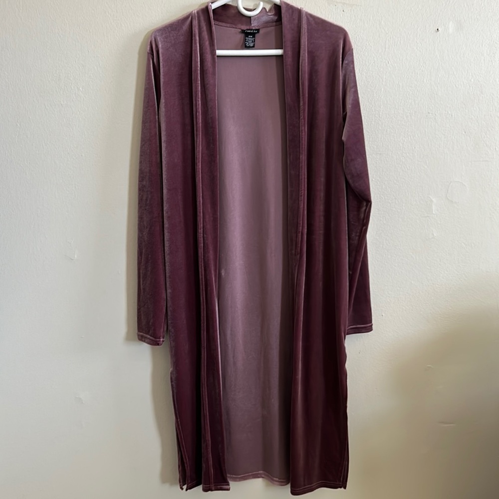Mauve velvet duster